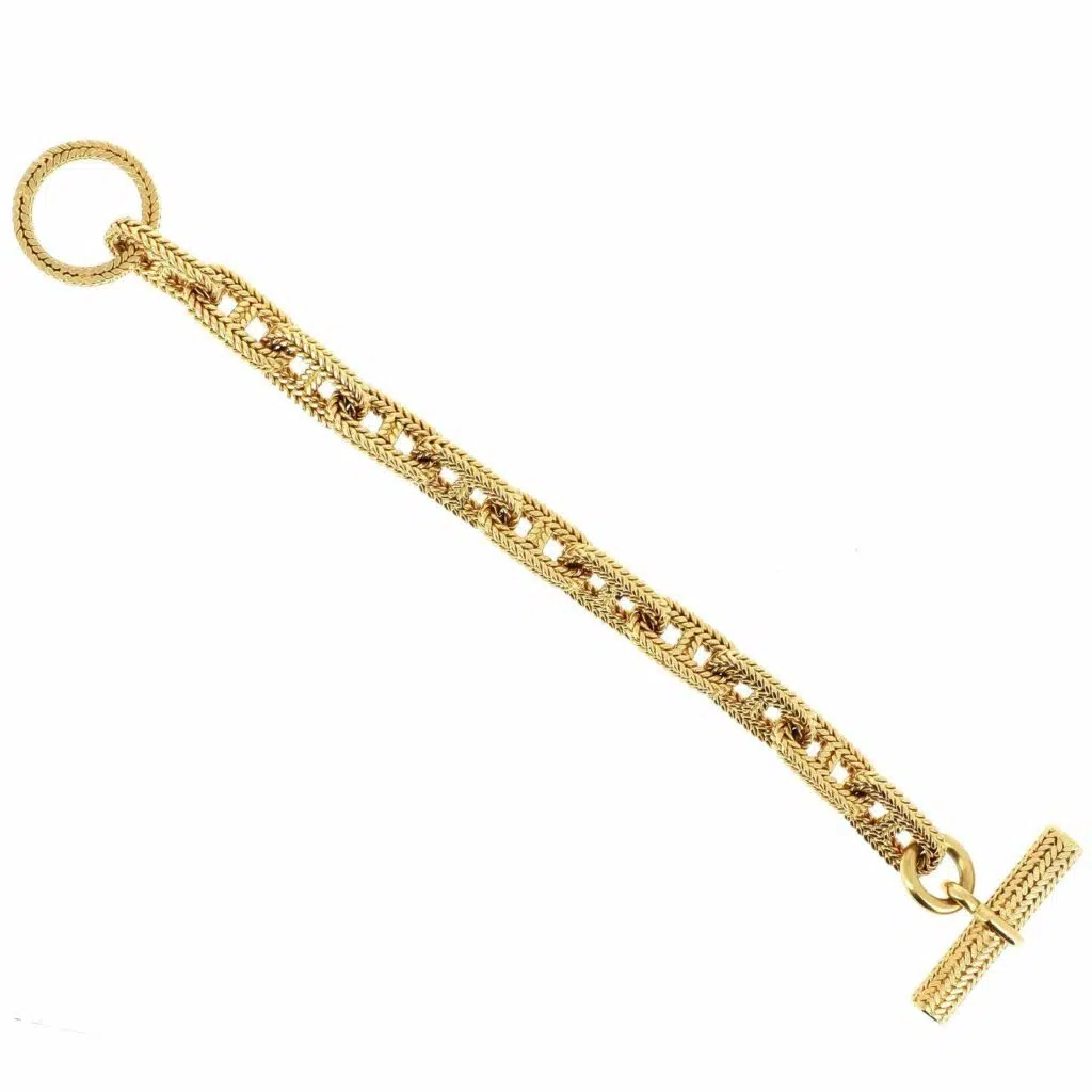 HERMES par Georges LENFANT Bracelet "Vendôme" en or jaune 18k