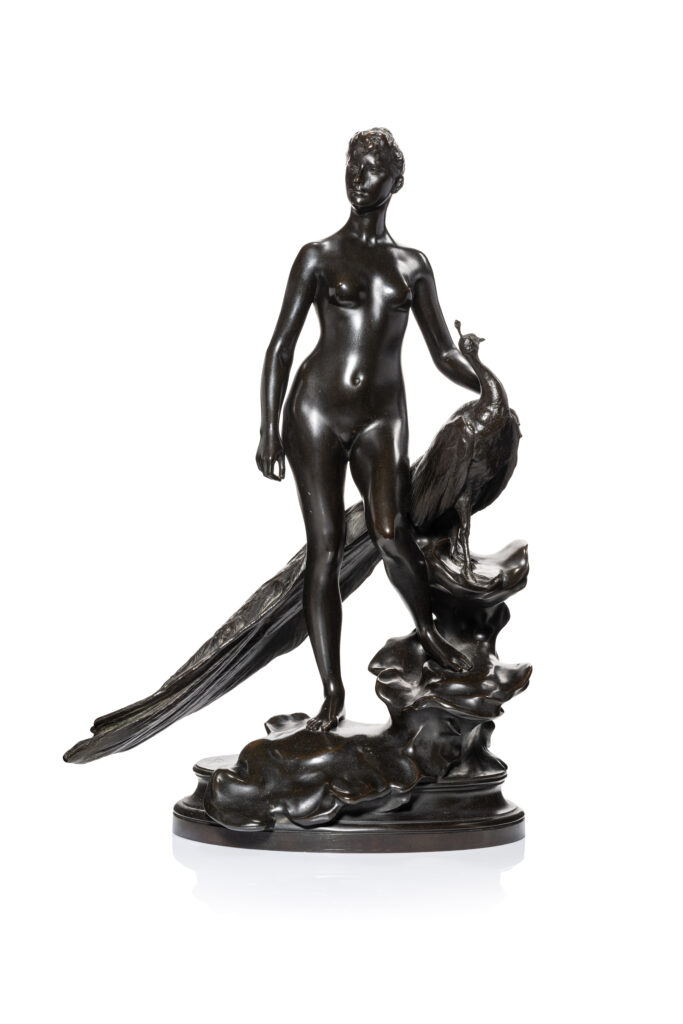 Alexandre FALGUIERE (1831-1900),Femme au paon