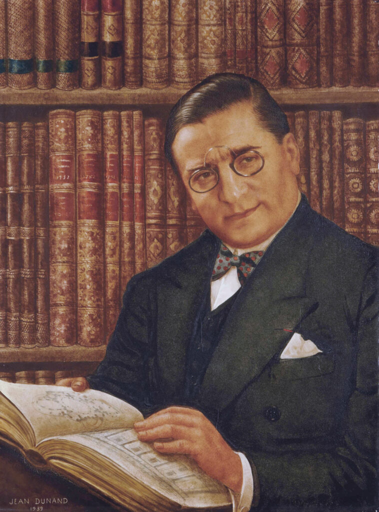 Portrait d’Armand-Albert Rateau dans sa bibliothèque, par Jean Dunand