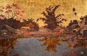 Estimation "Arts du Vietnam" et expertise de cette œuvre "Le village de pêcheurs" de "Nguyen Van Nhi" proposer a la vente par notre cabinet d'expertise et adjugé 15 500 €