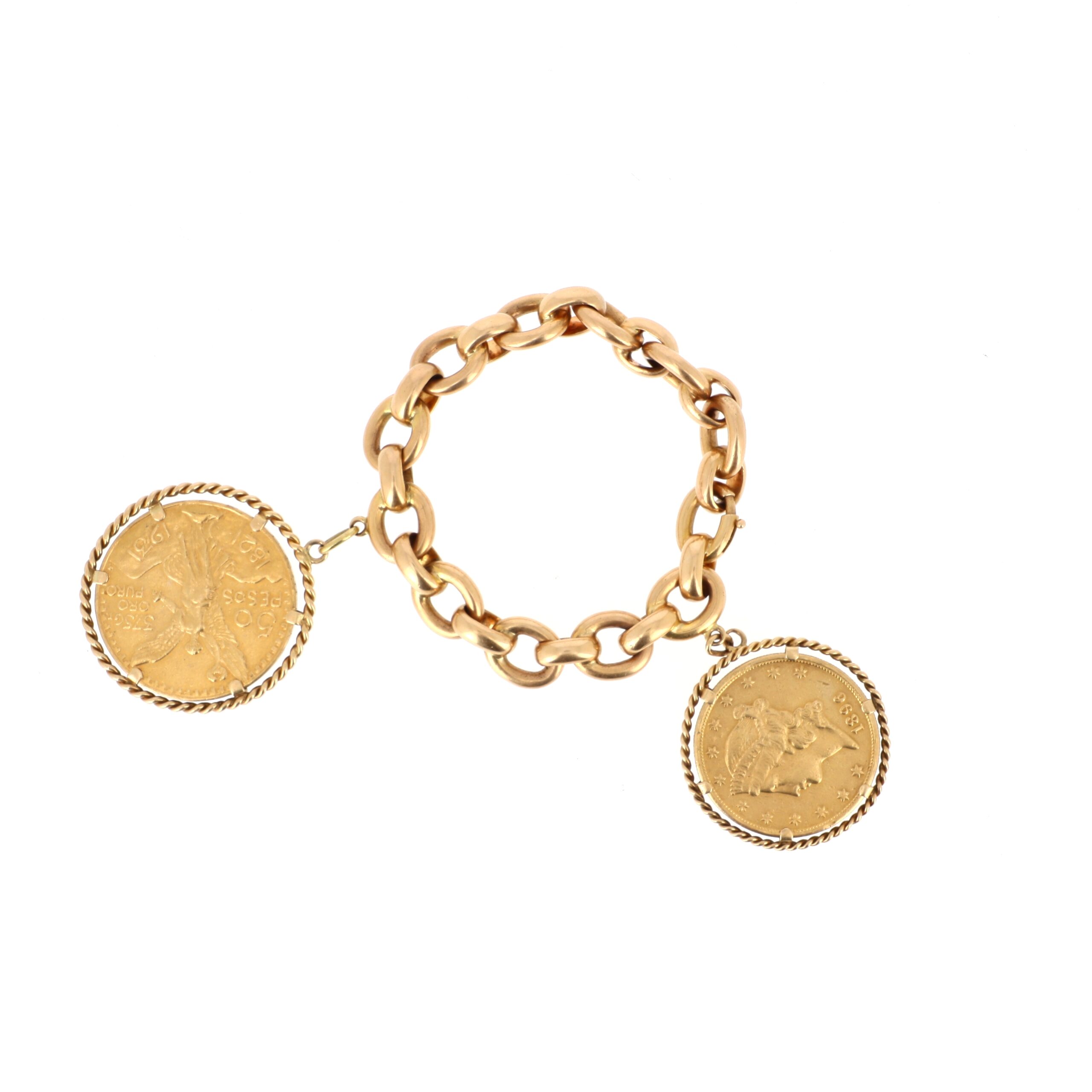 Estimation de ce bijoux, bracelet pièces or, estimée et proposée par notre cabinet, adjugée 10 440 €