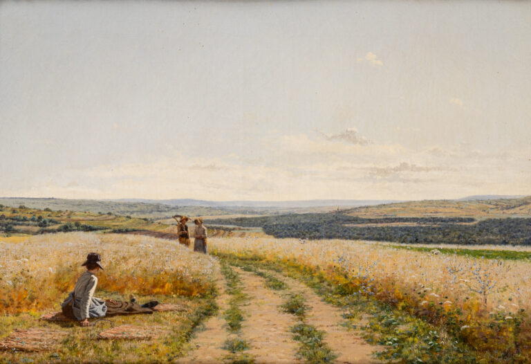 F1446-0008_Adjugé 10 000 €_Jean-Ferdinand MONCHABLON (Châtillon-sur-Saône 1854 -1904)_visuel dans resultats_Huile sur toile d'origine 38 x 55 cm Signé et daté en bas à droite J Monchablon 1887