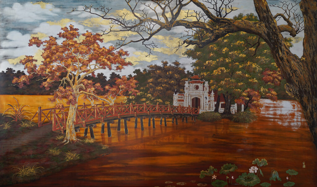 Temple au bord d'une rivière