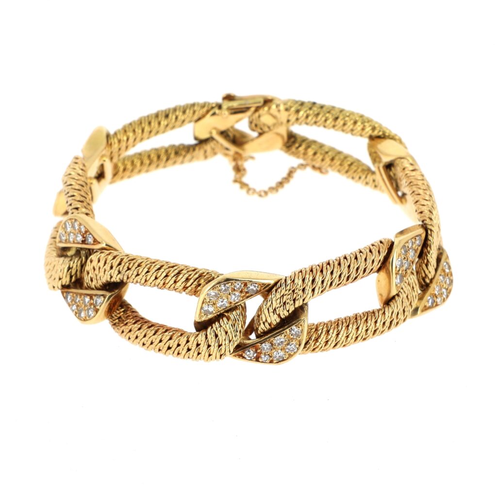 Adjugé 16 000 €_Georges LENFANT pour Henri MARTIN_Bracelet en or jaune 18k (750 millièmes)