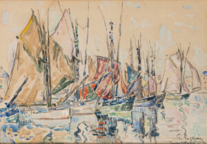 P0473-0003_Adjugé 23 000 €_Paul SIGNAC (Paris 1863 - 1935)_Le port des Sables d'Olonne_Aquarelle sur trait de fusain 28,5 x 41, 5 cm Signé et localisé en bas à droite