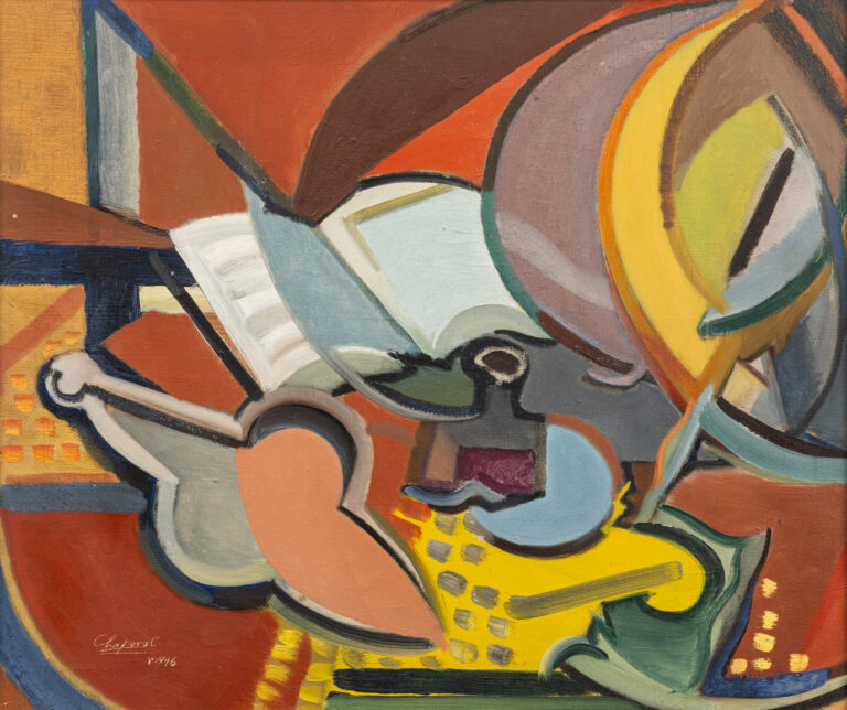 Estimation de l'œuvre "Nature morte, 1946" de l'artiste Youla Chapoval estimée et proposée par notre cabinet, adjugée 3 000 €