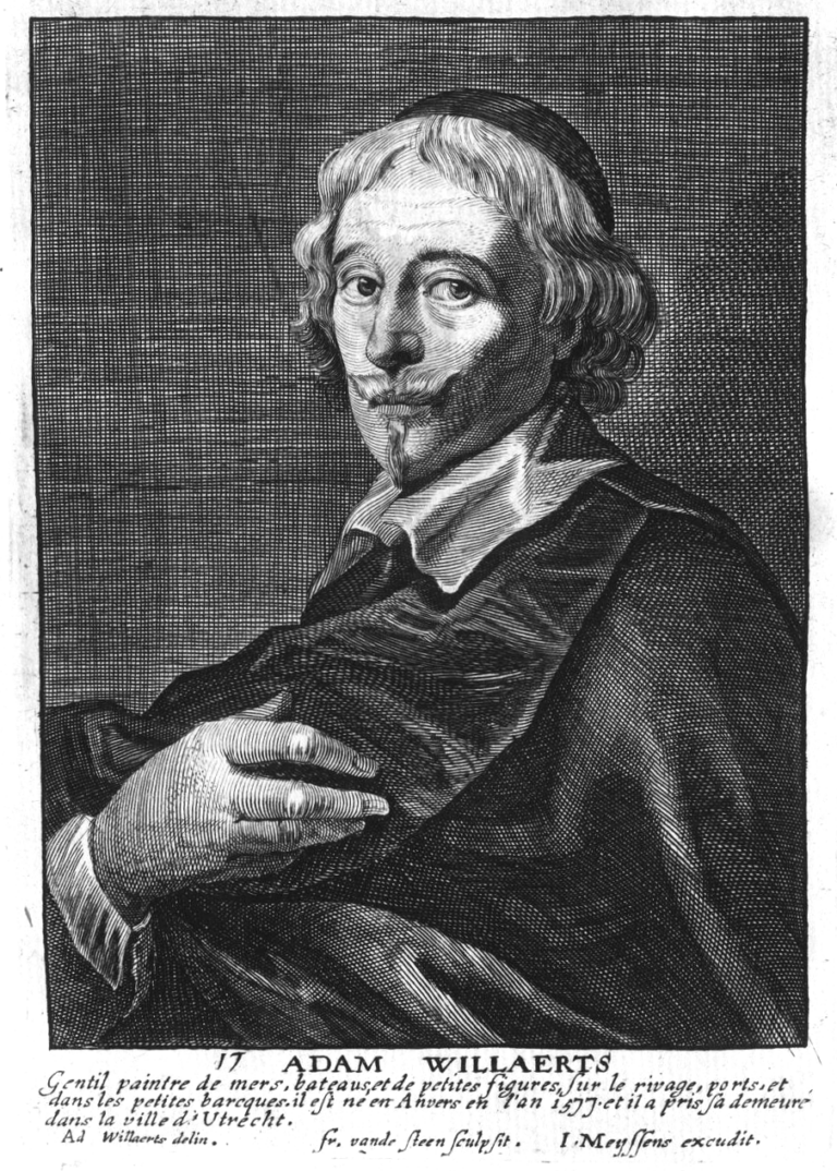 Portrait gravé d'Adam Willaerts paru dans Het Gulden Cabinet de Cornelis de Bie en 1662.