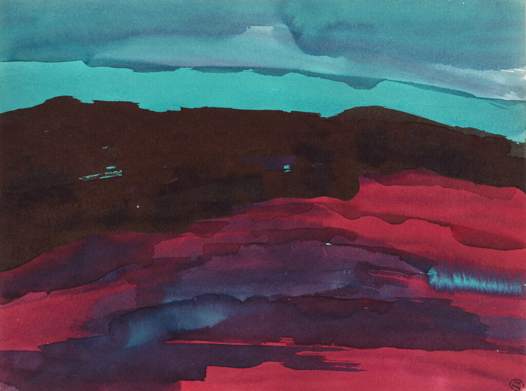 Dora MAAR (1907-1997) Composition abstraite Aquarelle 24 x 32 cm Monogrammé DM au dos et cachet de la vente de l'atelier en 1998 en bas à droite
