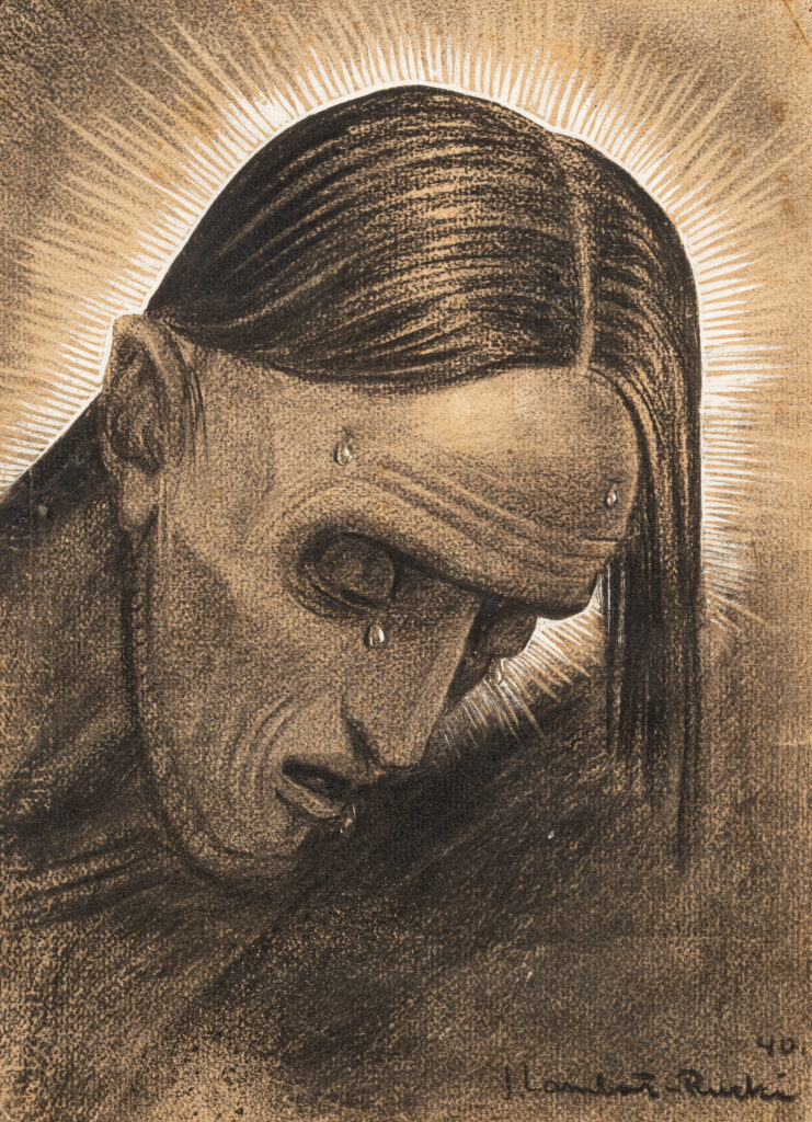 Estimation de l'œuvre "Le Christ", 1940 de l'artiste Jean LAMBERT-RUCKI estimée et proposée par notre cabinet, adjugée 4 200 €
