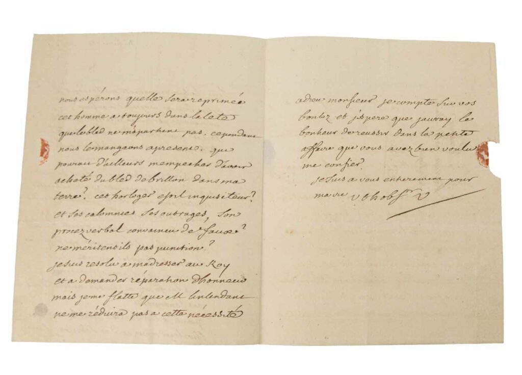 Estimation "Livres & Manuscrit" et expertise de cette lettre de "Voltare" proposer a la vente par notre cabinet d'expertise et adjugé 1 850 €, v4