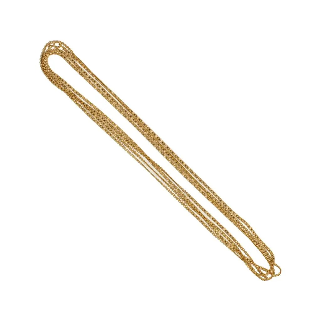 Estimation de ce bijou, or jaune 18K, Expertise bijoux, sautoir en or jaune 18K