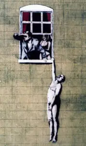 Expertise des œuvres de l'artiste et présentation de celui-ci, oeuvre "Well Hung Lover, Park Street (Bristol) en 2006” (1841) de "Banksy"
