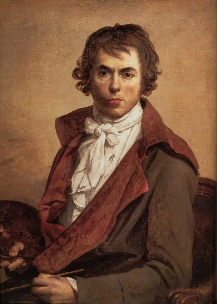 Expertise des œuvre de l'artiste et présentation de celui-ci, portrait photographique de l'artiste "Jacques-Louis David" en couleur