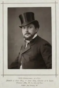 Expertise des œuvre de l'artiste et présentation de celui-ci, portrait photographique de l'artiste "Ernest Ange Duez" en noir et blanc