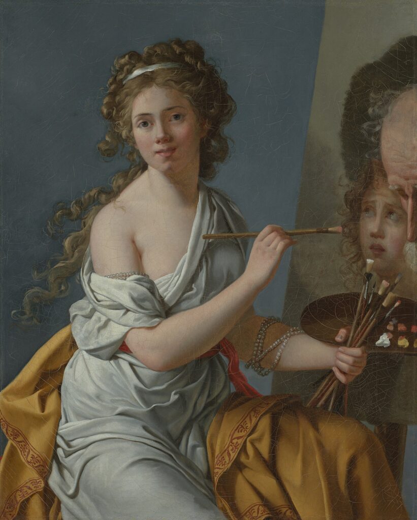 Expertise des œuvres de l'artiste et présentation de celui-ci, “Autoportrait copiant le Bélisaire et l’enfant à mi-corps de David”(1786) de l’artiste "Marie Guillemine Benoist”(1768-1826)