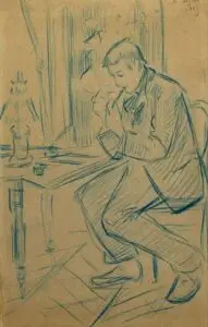 Expertise des œuvres de l'artiste et présentation de celui-ci, “Autoportrait à la pipe” (1885) d’Armand Seguin ( 1869-1903)