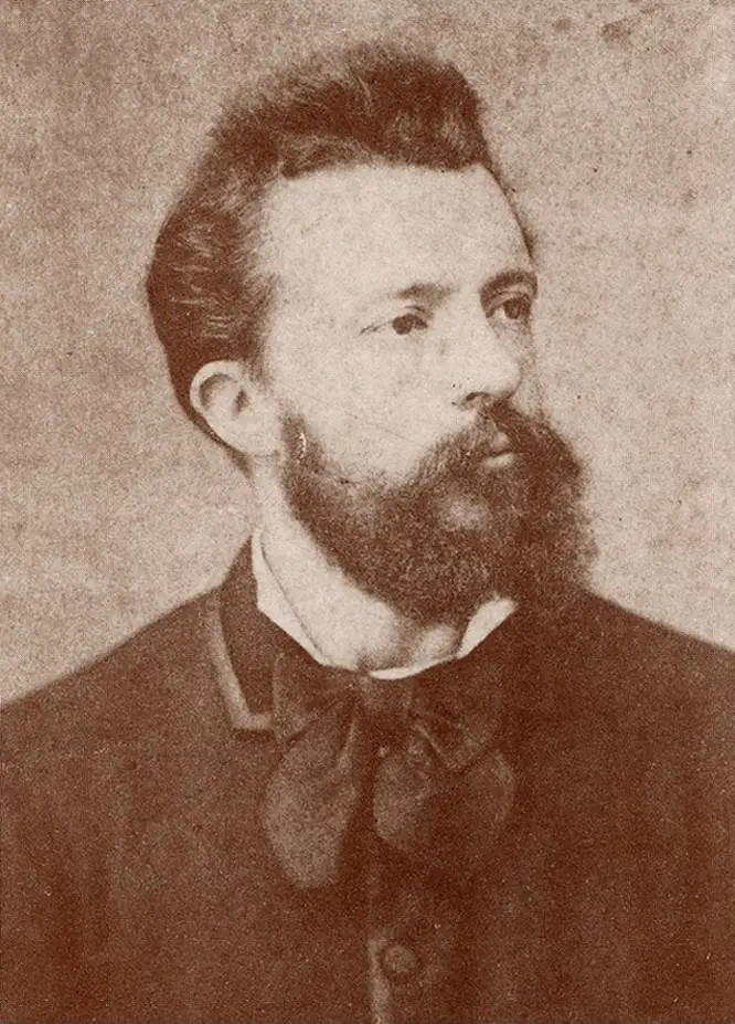 Expertise des œuvres de l'artiste et présentation de celui-ci, portrait photographique de l'artiste "Évariste Carpentier"(vers 1882)