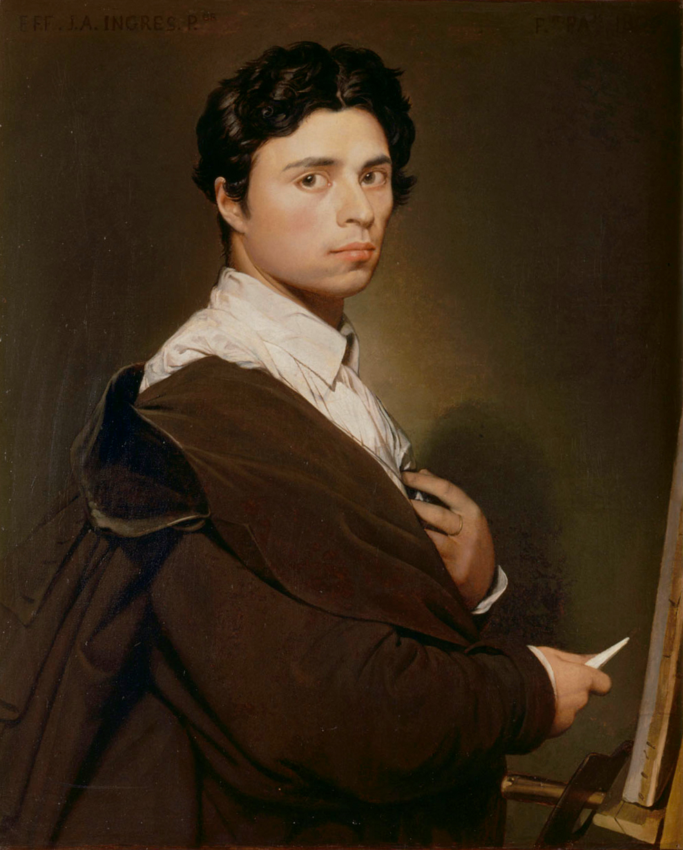 Expertise des œuvre de l'artiste et présentation de celui-ci, portrait photographique de l'artiste "Jean-Auguste-Dominique Ingres" en couleur