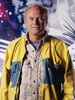 Expertise des œuvres de l'artiste et présentation de celui-ci, portrait photographique de l'artiste "James Rosenquist" en 1988