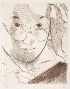 Expertise des œuvre de l'artiste et présentation de celui-ci, autoportrait gravé (1936) de l'artiste "Louis Marcoussi"