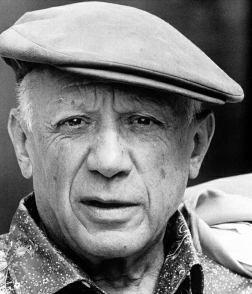 Expertise des œuvre de l'artiste et présentation de celui-ci, portrait photographique de l'artiste "Pablo Picasso" en noir et blanc