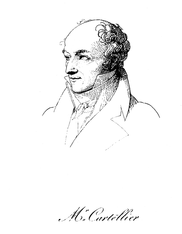 Expertise des œuvres de l'artiste et présentation de celui-ci, croquis de l'artiste "Pierre Cartellier"