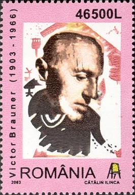 Expertise des œuvres de l'artiste et présentation de celui-ci, oeuvre "post of Romania" de l'artiste "Victor Brauner"