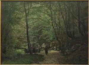Expertise des œuvre de l'artiste et présentation de celui-ci, oeuvre "Vue d'Arcier près de Besançon, 1874, Chantilly, musée Condé" de l'artiste "Emile Isenbart "