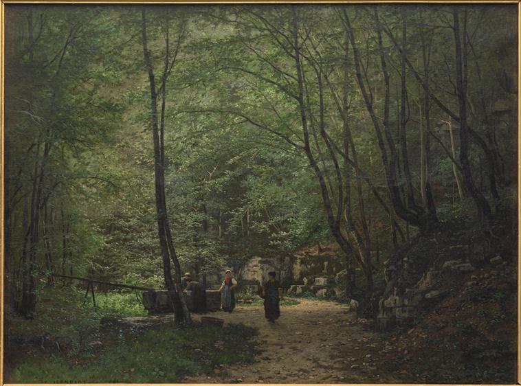 Expertise des œuvre de l'artiste et présentation de celui-ci, oeuvre "Vue d'Arcier près de Besançon, 1874, Chantilly, musée Condé" de l'artiste "Emile Isenbart "