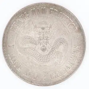 Face. Chine, collection Affra 2025, 1 Dollar 1897, A : Dragon, R : Inscription, adjugé 400 000 €