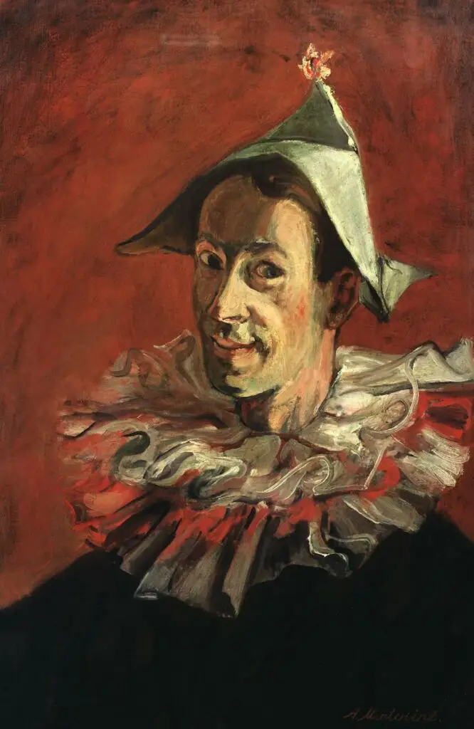 Expertise des œuvres de l'artiste et présentation de celui-ci; Autoportrait (1917) de "Abraham Mintchine " en Harlequin 1931