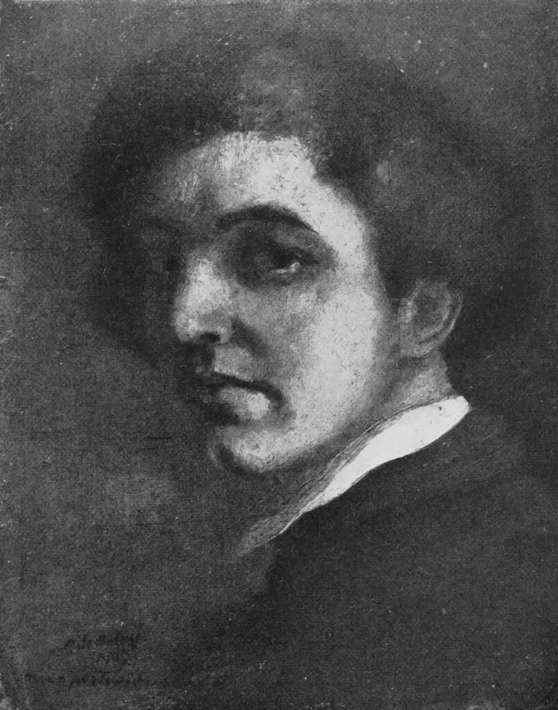 Expertise des œuvres de l'artiste et présentation de celui-ci, autoportrait de l'artiste "Pierre de Belay"