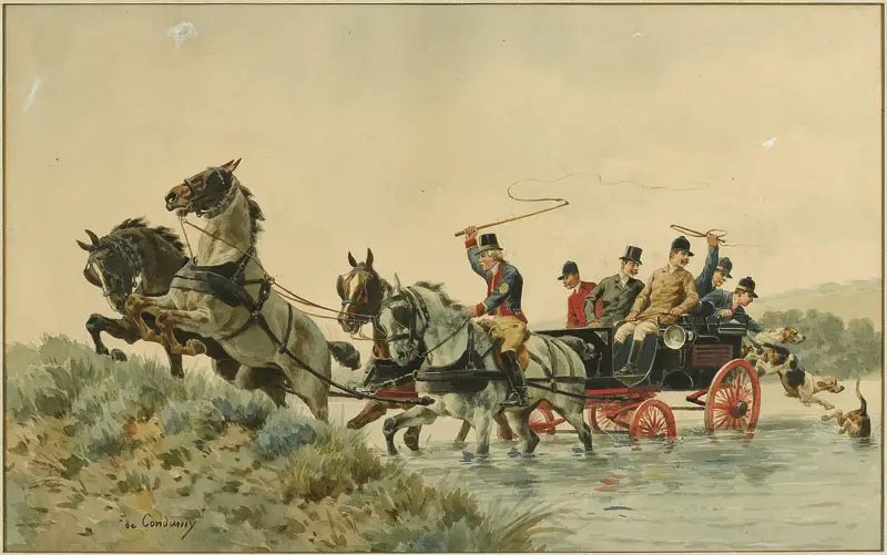 Expertise des œuvres de l'artiste et présentation de celui-ci, oeuvre "L'équipage“ de "Charles-Fernand de Condamy "