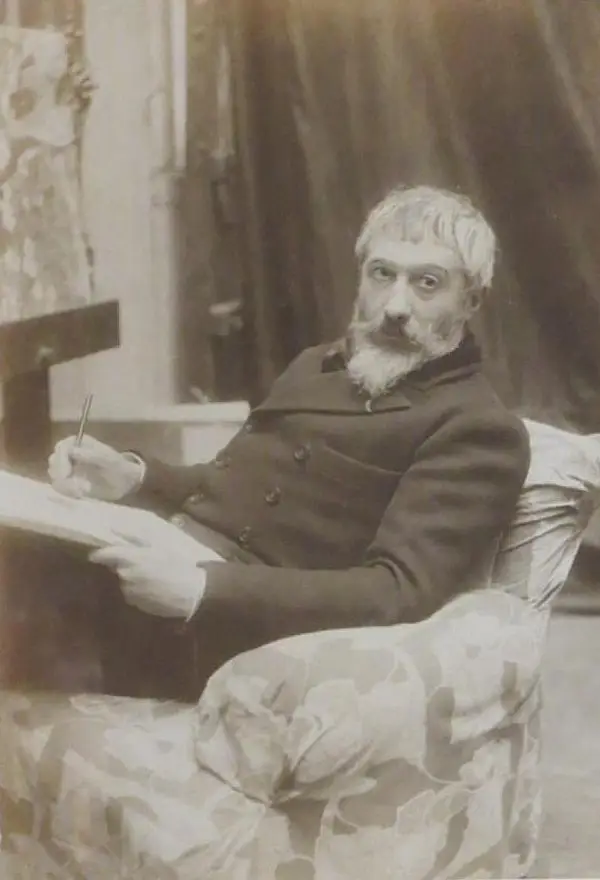 Expertise des œuvres de l'artiste et présentation de celui-ci, portrait photographique de l'artiste "Georges Rochegrosse” par Henri Manuel (1874-1947)
