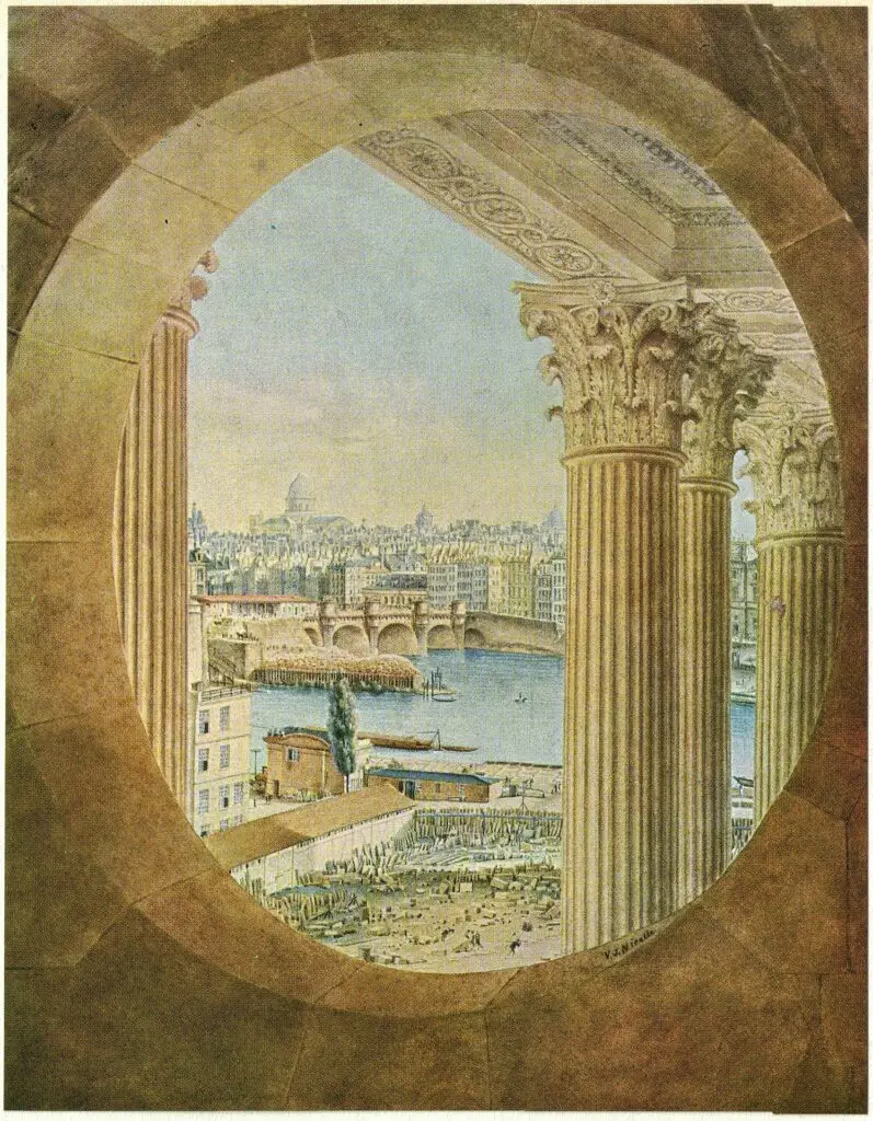 Expertise des œuvres de l'artiste et présentation de celui-ci, oeuvre "La Seine vue du Louvre” (1754-1826), par Victor-Jean Nicolle (1754-1826)