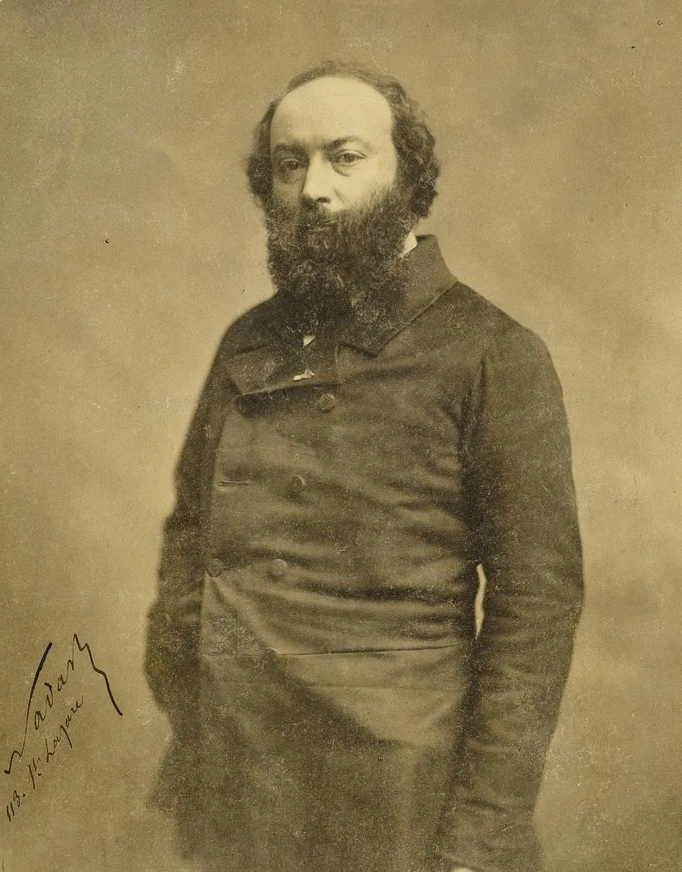 Expertise des œuvres de l'artiste et présentation de celui-ci, portrait photographique de l'artiste "Théodore Rousseau” (1812-1876) par Nadar (vers 1855)