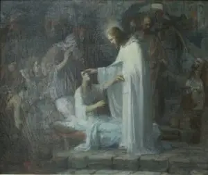 Expertise des œuvres de l'artiste et présentation de celui-ci, oeuvre "Jésus guérissant les malades” (1901) de Ernest Azéma (1871-1917)