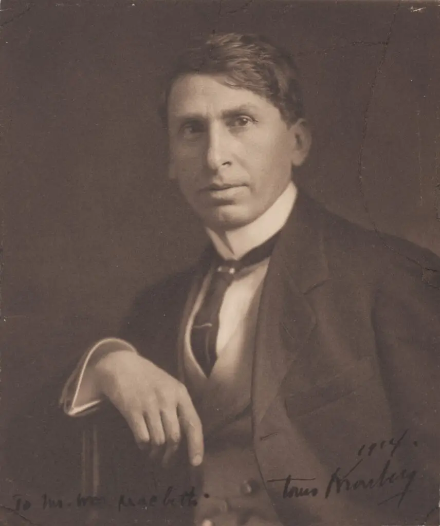 Expertise des œuvres de l'artiste et présentation de celui-ci, portrait photographique de l'artiste "Louis Kronberg" vers 1914