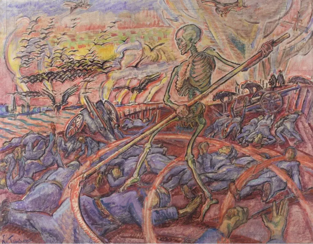 Expertise des œuvres de l'artiste et présentation de celui-ci, oeuvre "La grande faucheuse” de Nicolas Tarkhoff (1871-1930)