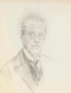 Expertise des œuvres de l'artiste et présentation de celui-ci, autoportrait vers 1910 de l'artiste "Piotr Nilous"