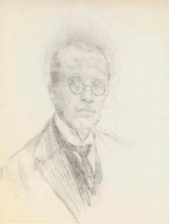 Expertise des œuvres de l'artiste et présentation de celui-ci, autoportrait vers 1910 de l'artiste "Piotr Nilous"