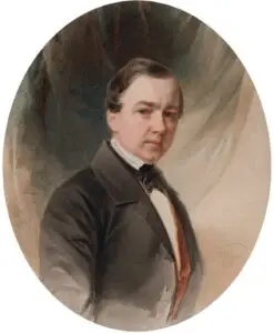 Expertise des œuvres de l'artiste et présentation de celui-ci, portrait de l'artiste "Woldemar Hau" autoportrait, 1855