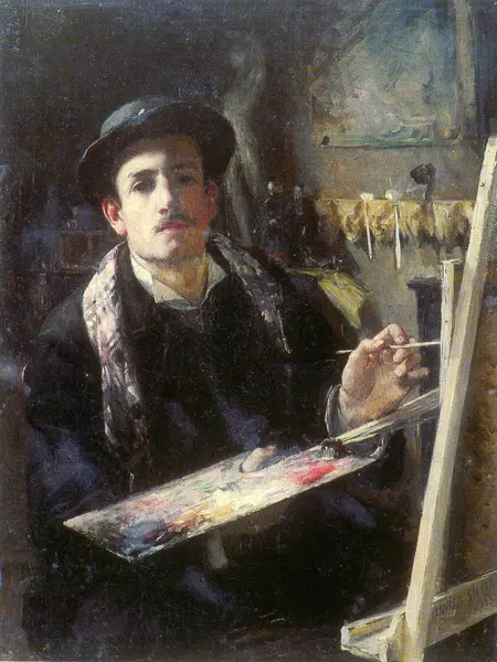 Expertise des œuvres de l'artiste et présentation de celui-ci, “Autoportrait” (1883-1885) de l'artiste Lucien Simon (1861-1945)