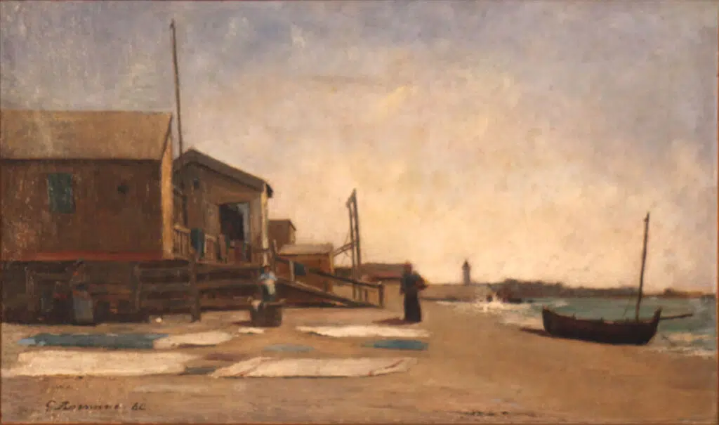Expertise des œuvres de l'artiste "Léon Gustave Ravanne"et présentation de celui-ci, oeuvre "Le Rivage sur la plage du Midi (1880), Cannes, musée de la Castre"