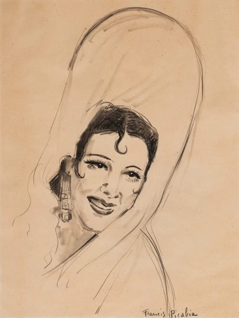 P2741-0003 - Fusain et estompe sur papier 42 x 32,5 cm Signé en bas à droite Francis Picabia - Adjugé 17 500 €