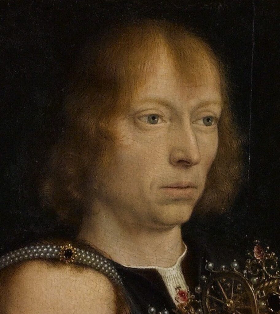 Expertise des œuvres de l'artiste et présentation de celui-ci, Autoportrait présumé de Gérard David, détail de la Vierge entre les vierges