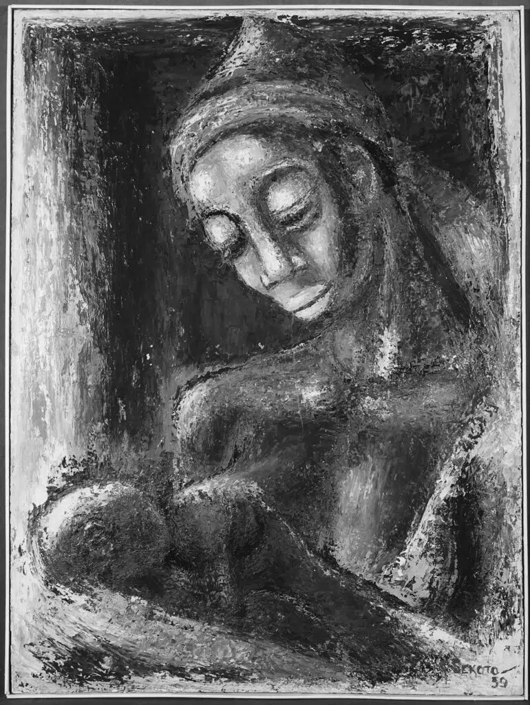 Expertise des œuvres de l'artiste "Gérard Sekoto"et présentation de celui-ci, oeuvre "Mother and Child, Gerard Sekoto, 1959"