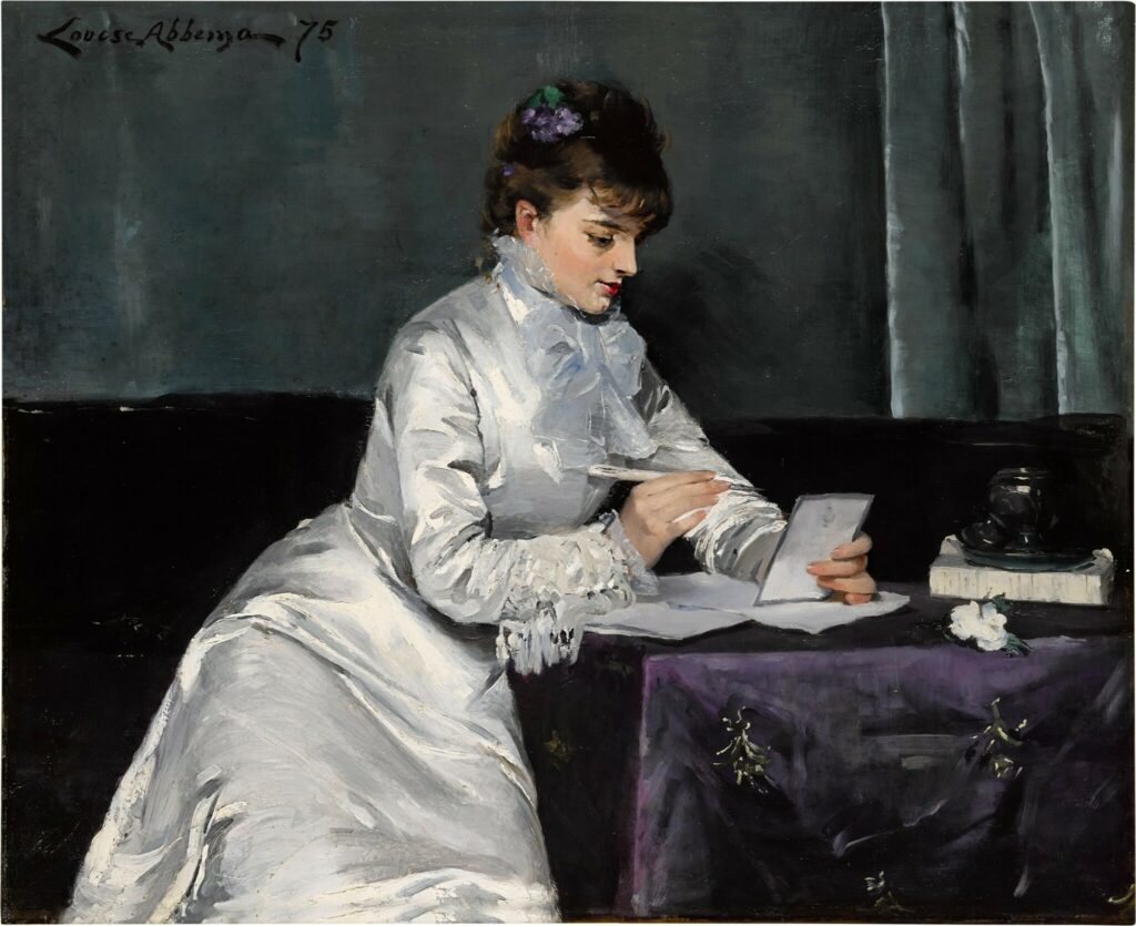 Expertise des œuvres de l'artiste "Louise Abbéma" et présentation de celui-ci, oeuvre "Renée Delmas de Pont-Jest (1875)"