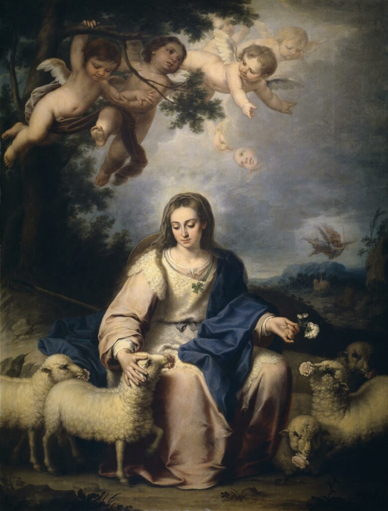 Expertise des œuvres de l'artiste "Bernardo German Llorente" et présentation de celui-ci, oeuvre "La divine bergère"