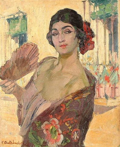 Expertise des œuvres de l'artiste "Claudio Castelucho Diana" et présentation de celui-ci, oeuvre "Danseuse de flamenco (c.1905)"